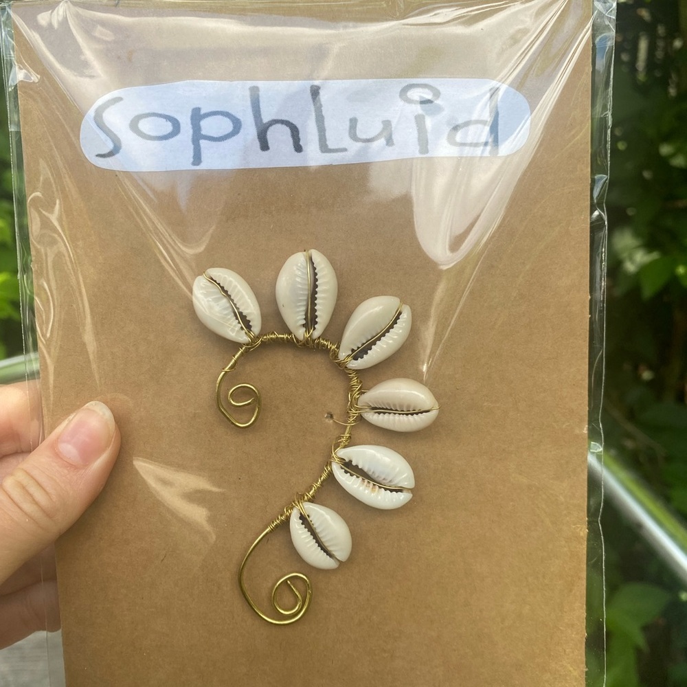 Cowrie ear cuffs